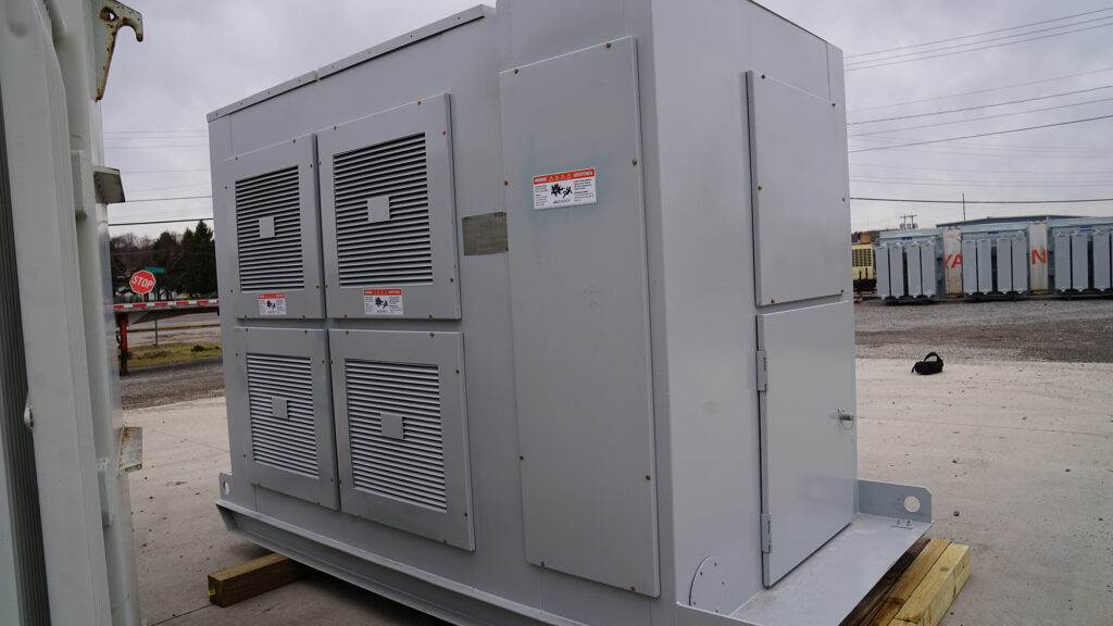 Dry-type distribution transformer in an industrial setting for safe power distribution
